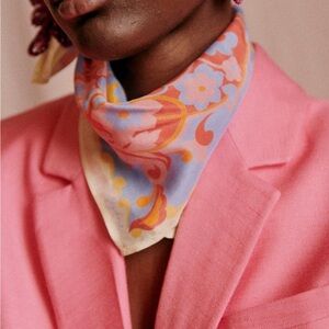 Sézane Cleopatra Silk Bandana in Wonderland Print